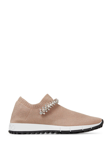 Verona Metallic Knit Trainers with Crystal Embellishment